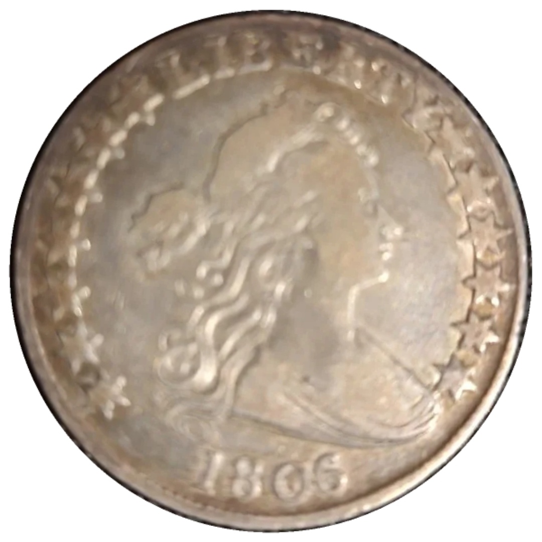 1806/5-50c-Draped-Bust-Half-Dollar-Knob-6-W/Stem-Overton-103